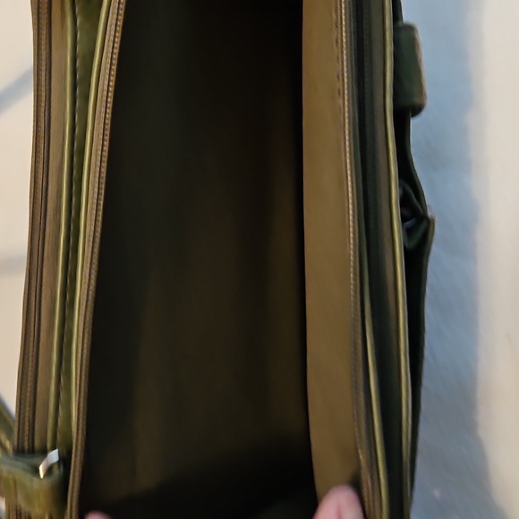 Olive Green Leather Crossbody Bag - Picture 3 of 5